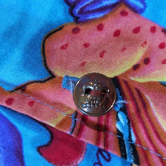 Bayou Wear Hawaiian Shirt Men's M Short Sleeve Jazz Fest Missing Button - Picture 4 of 10